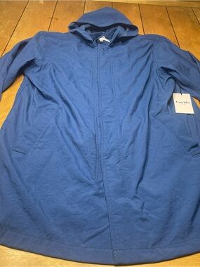 Corridor NYC Natural Dye Nylon Rain Jacket SS20 Removable Hood Blue Size Large